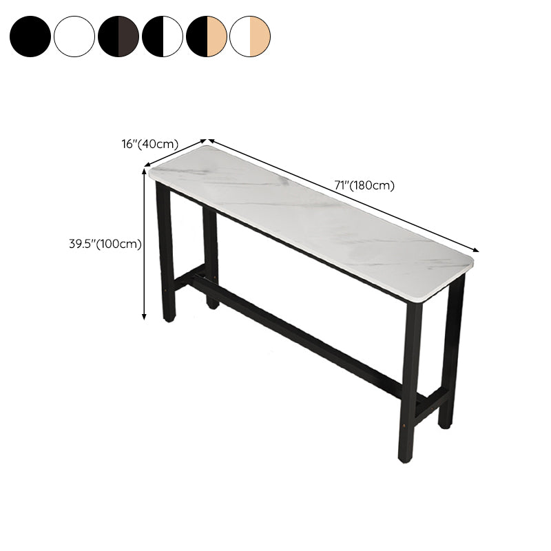 Modern Wooden Bistro Bar Table Rectangle Metal Base Bar Table Clearhalo 'Bar Furniture' 'Bar Tables' 'bar_tables' 'furn' 'furn_bar_tables' 'Furniture' 'Kitchen & Dining Furniture' 6748381