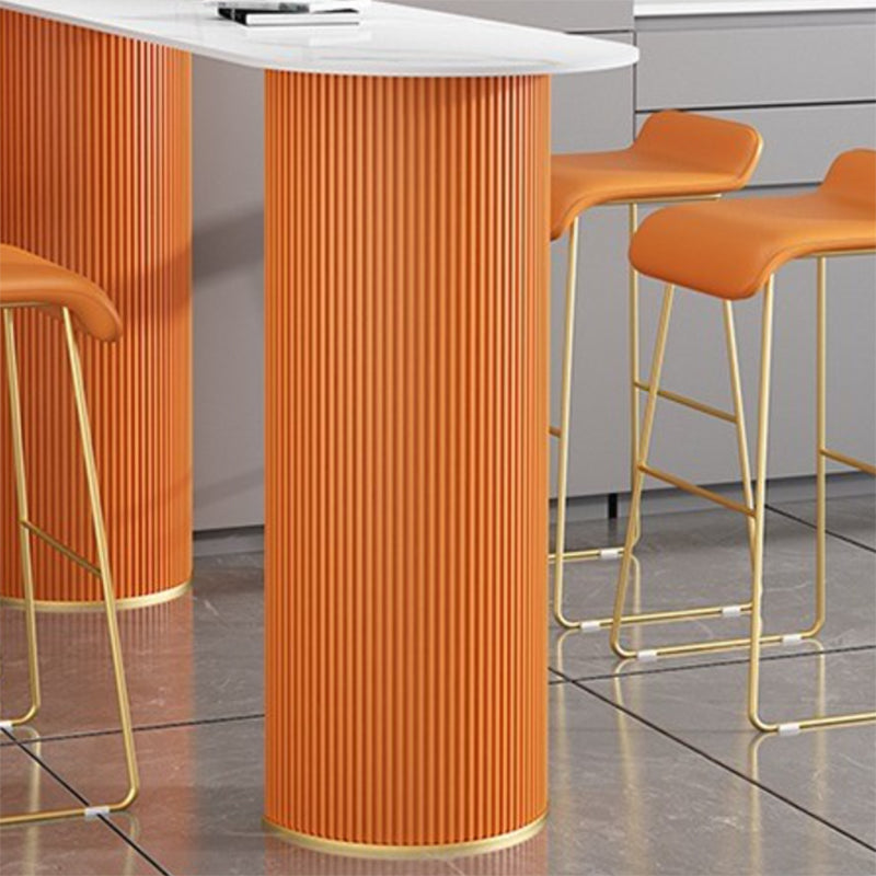 Industrial Free Form Bar Height Table Stone and Iron Bar Table with Double Pedestal Clearhalo 'Bar Furniture' 'Bar Tables' 'bar_tables' 'furn' 'furn_bar_tables' 'Furniture' 'Kitchen & Dining Furniture' 6748394