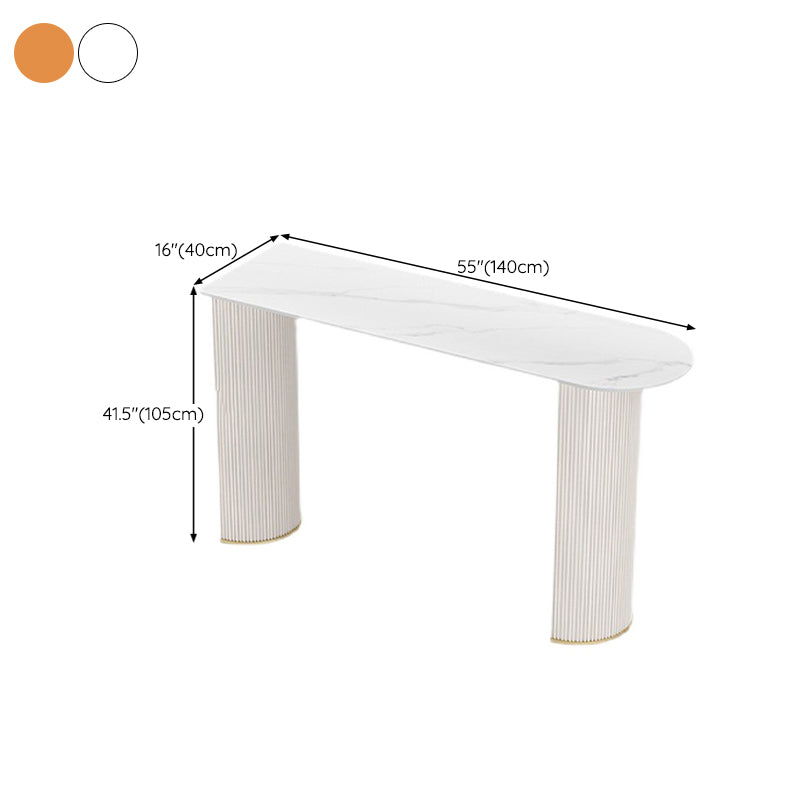 Industrial Free Form Bar Height Table Stone and Iron Bar Table with Double Pedestal Clearhalo 'Bar Furniture' 'Bar Tables' 'bar_tables' 'furn' 'furn_bar_tables' 'Furniture' 'Kitchen & Dining Furniture' 6748397