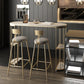 Gold Metal Pub Table Stone Top Industrial Bar Table with Storages Clearhalo 'Bar Furniture' 'Bar Tables' 'bar_tables' 'furn' 'furn_bar_tables' 'Furniture' 'Kitchen & Dining Furniture' 6748408