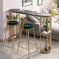 Gold Metal Pub Table Stone Top Industrial Bar Table with Storages Clearhalo 'Bar Furniture' 'Bar Tables' 'bar_tables' 'furn' 'furn_bar_tables' 'Furniture' 'Kitchen & Dining Furniture' 6748409