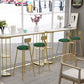 Gold Metal Pub Table Stone Top Industrial Bar Table with Storages Clearhalo 'Bar Furniture' 'Bar Tables' 'bar_tables' 'furn' 'furn_bar_tables' 'Furniture' 'Kitchen & Dining Furniture' 6748410