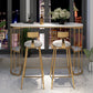 Gold Metal Pub Table Stone Top Industrial Bar Table with Storages Clearhalo 'Bar Furniture' 'Bar Tables' 'bar_tables' 'furn' 'furn_bar_tables' 'Furniture' 'Kitchen & Dining Furniture' 6748413