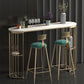 Gold Metal Pub Table Stone Top Industrial Bar Table with Storages Clearhalo 'Bar Furniture' 'Bar Tables' 'bar_tables' 'furn' 'furn_bar_tables' 'Furniture' 'Kitchen & Dining Furniture' 6748414