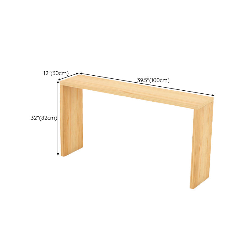 Rectangle Standard Height Bar Table Pine Solid Wood Bar Dining Table with Double Pedestal Clearhalo 'Bar Furniture' 'Bar Tables' 'bar_tables' 'furn' 'furn_bar_tables' 'Furniture' 'Kitchen & Dining Furniture' 6748457