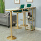 Sintered Stone Bistro Bar Table Modern Gold Frame Bar Table for Living Room 63"L x 15.7"W x 41.3"H Without Chairs Clearhalo 'Bar Furniture' 'Bar Tables' 'bar_tables' 'furn' 'furn_bar_tables' 'Furniture' 'Kitchen & Dining Furniture' 6748472