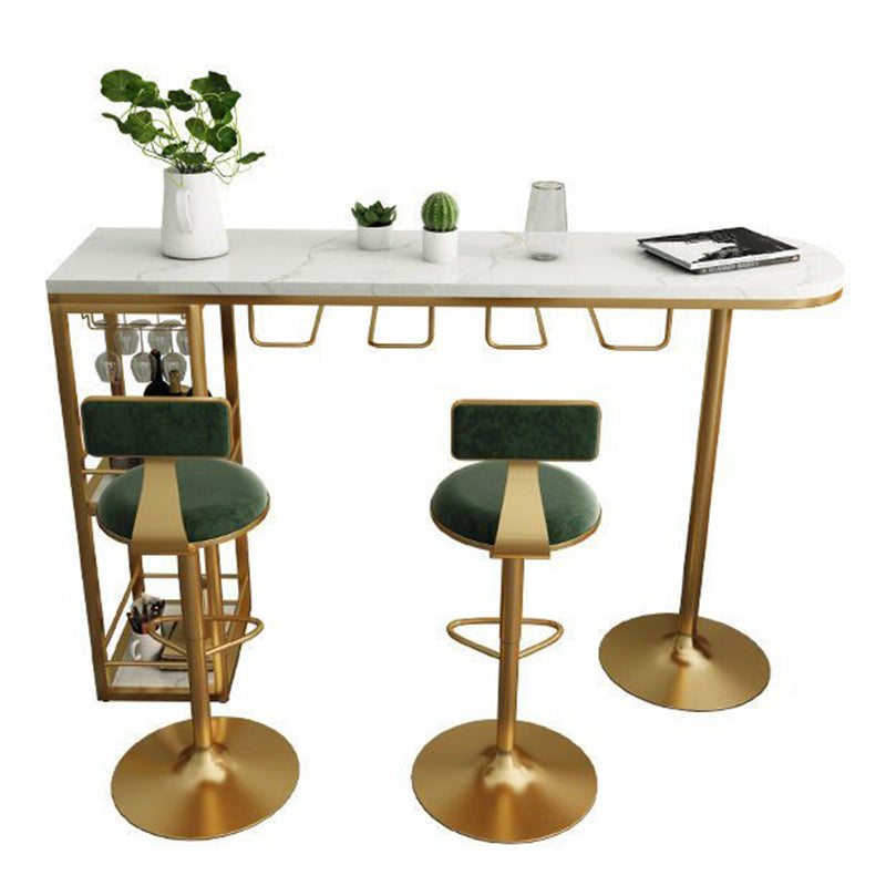 Sintered Stone Bistro Bar Table Modern Gold Frame Bar Table for Living Room Clearhalo 'Bar Furniture' 'Bar Tables' 'bar_tables' 'furn' 'furn_bar_tables' 'Furniture' 'Kitchen & Dining Furniture' 6748475