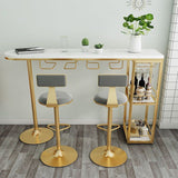 Sintered Stone Bistro Bar Table Modern Gold Frame Bar Table for Living Room Clearhalo 'Bar Furniture' 'Bar Tables' 'bar_tables' 'furn' 'furn_bar_tables' 'Furniture' 'Kitchen & Dining Furniture' 6748480