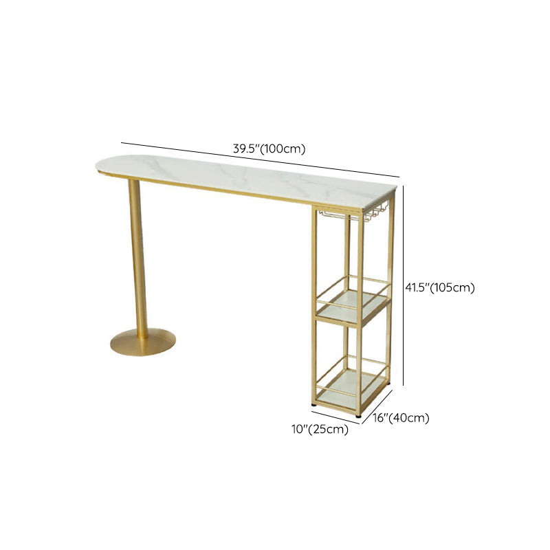 Sintered Stone Bistro Bar Table Modern Gold Frame Bar Table for Living Room Clearhalo 'Bar Furniture' 'Bar Tables' 'bar_tables' 'furn' 'furn_bar_tables' 'Furniture' 'Kitchen & Dining Furniture' 6748483