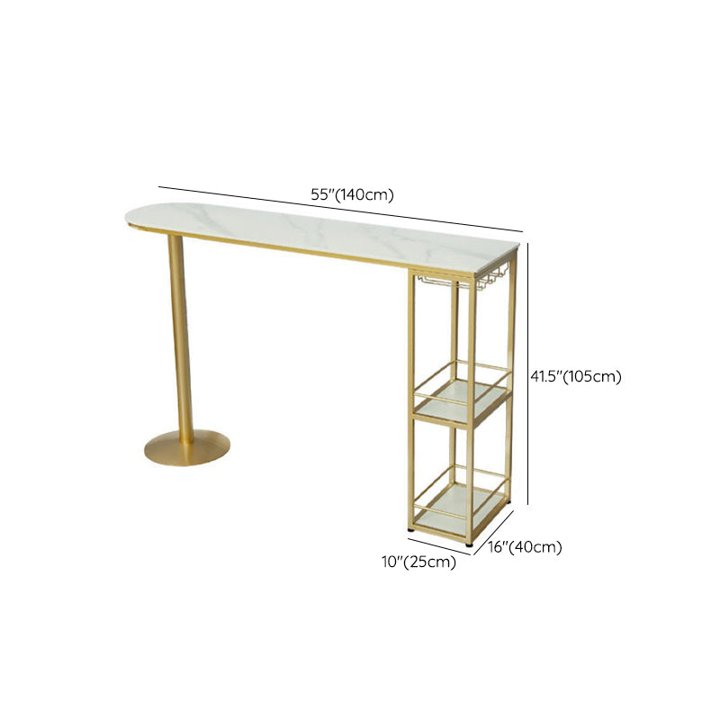 Sintered Stone Bistro Bar Table Modern Gold Frame Bar Table for Living Room Clearhalo 'Bar Furniture' 'Bar Tables' 'bar_tables' 'furn' 'furn_bar_tables' 'Furniture' 'Kitchen & Dining Furniture' 6748485