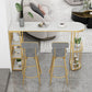 Industrial Free Form Bar Height Table Stone and Iron Bar Table with Storages