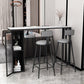 Modern Style Bistro Bar Table Sintered Stone Bar Table with Storage 63"L x 15.7"W x 41.3"H White Without Chairs Clearhalo 'Bar Furniture' 'Bar Tables' 'bar_tables' 'furn' 'furn_bar_tables' 'Furniture' 'Kitchen & Dining Furniture' 6748507