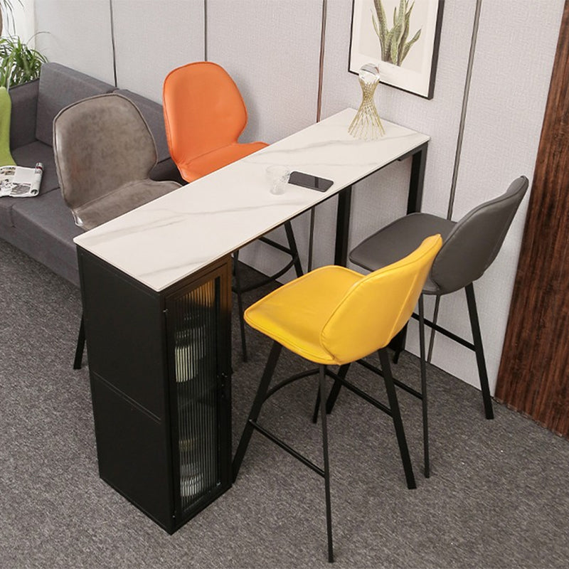 Modern Style Bistro Bar Table Sintered Stone Bar Table with Storage Clearhalo 'Bar Furniture' 'Bar Tables' 'bar_tables' 'furn' 'furn_bar_tables' 'Furniture' 'Kitchen & Dining Furniture' 6748518