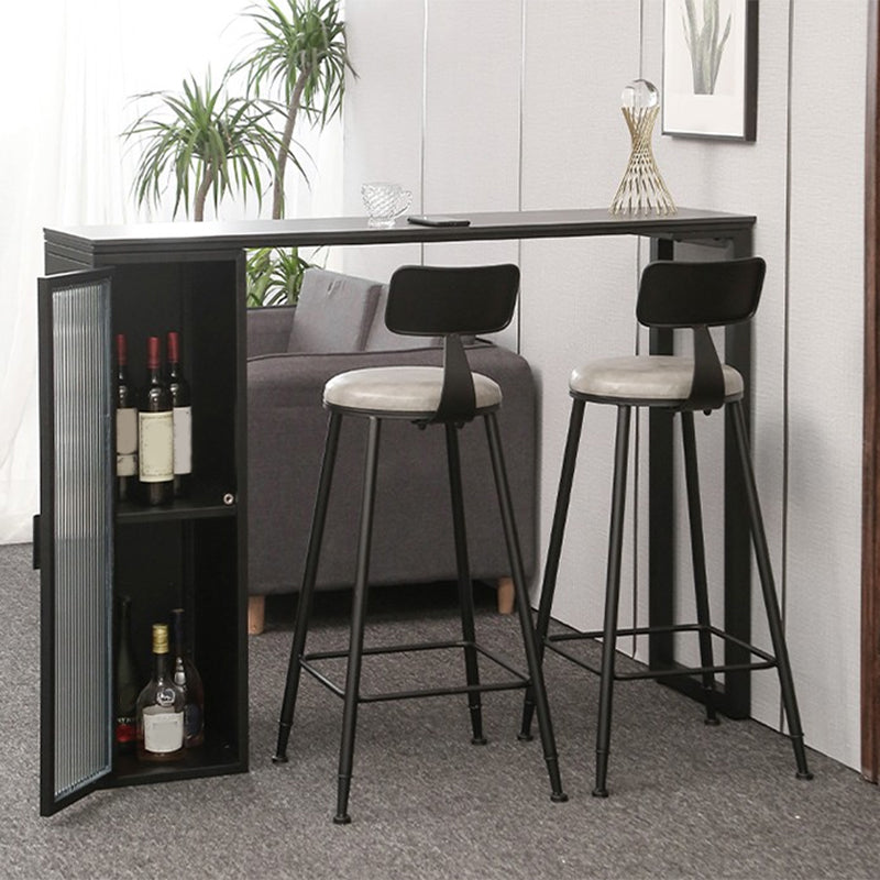 Modern Style Bistro Bar Table Sintered Stone Bar Table with Storage Clearhalo 'Bar Furniture' 'Bar Tables' 'bar_tables' 'furn' 'furn_bar_tables' 'Furniture' 'Kitchen & Dining Furniture' 6748519