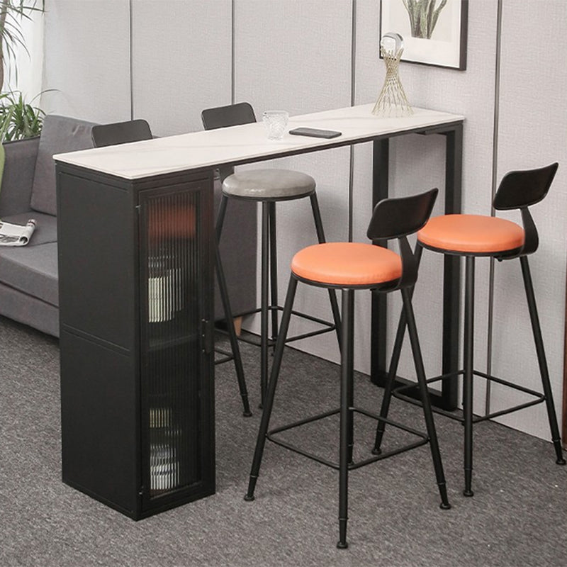 Modern Style Bistro Bar Table Sintered Stone Bar Table with Storage Clearhalo 'Bar Furniture' 'Bar Tables' 'bar_tables' 'furn' 'furn_bar_tables' 'Furniture' 'Kitchen & Dining Furniture' 6748521