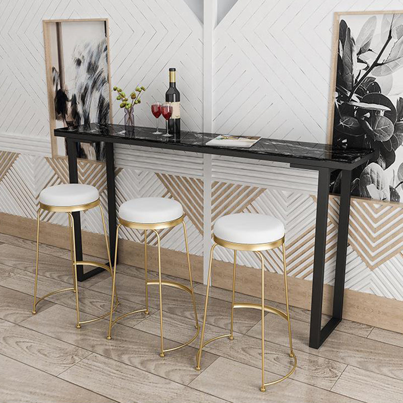 Modern Faux Marble Bistro Bar Table Rectangle Metal Base Bar Table Clearhalo 'Bar Furniture' 'Bar Tables' 'bar_tables' 'furn' 'furn_bar_tables' 'Furniture' 'Kitchen & Dining Furniture' 6748553