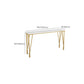 Glam Style Bistro Bar Table Rectangle Faux Marble Bar Table for Living Room