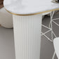 Faux Marble Bistro Bar Table Double Pedestal Bar Table for Living Room Clearhalo 'Bar Furniture' 'Bar Tables' 'bar_tables' 'furn' 'furn_bar_tables' 'Furniture' 'Kitchen & Dining Furniture' 6748584