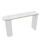 Faux Marble Bistro Bar Table Double Pedestal Bar Table for Living Room 70.9"L x 15.7"W x 41.3"H White Without Chairs Clearhalo 'Bar Furniture' 'Bar Tables' 'bar_tables' 'furn' 'furn_bar_tables' 'Furniture' 'Kitchen & Dining Furniture' 6748588