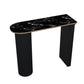 Faux Marble Bistro Bar Table Double Pedestal Bar Table for Living Room Clearhalo 'Bar Furniture' 'Bar Tables' 'bar_tables' 'furn' 'furn_bar_tables' 'Furniture' 'Kitchen & Dining Furniture' 6748589