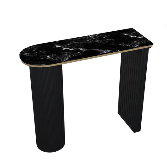 フェイクマーブルビストロバーテーブルリビングルーム用の二重台座バーテーブル