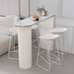 Faux Marble Bistro Bar Table Double Pedestal Bar Table for Living Room Clearhalo 'Bar Furniture' 'Bar Tables' 'bar_tables' 'furn' 'furn_bar_tables' 'Furniture' 'Kitchen & Dining Furniture' 6748593