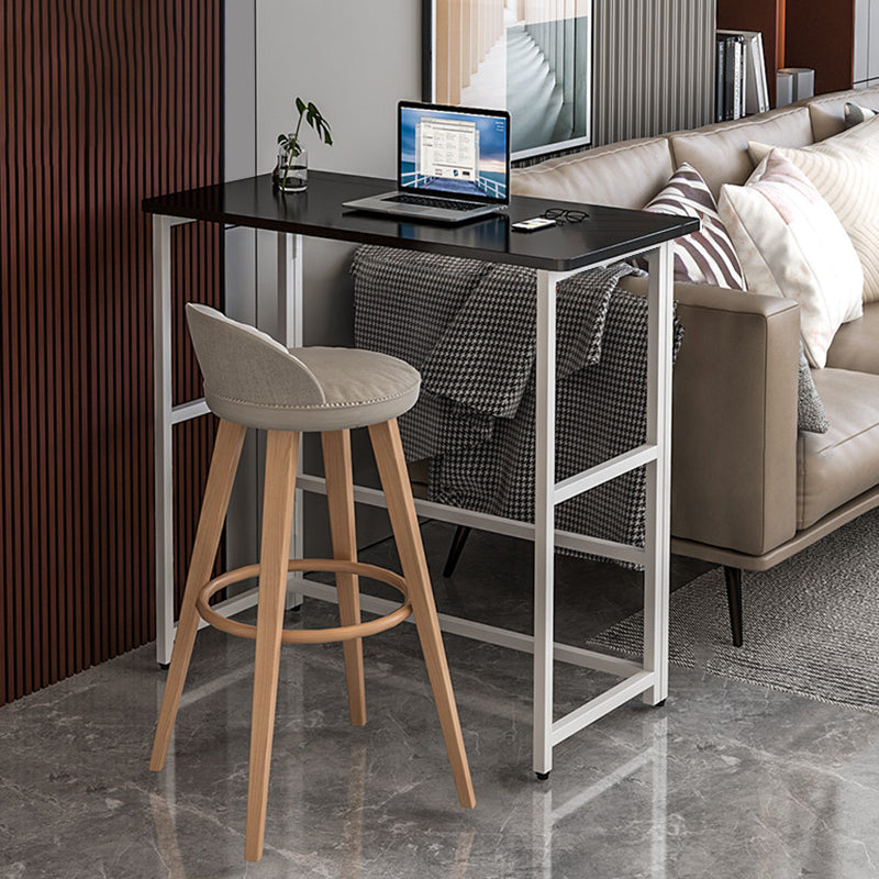 Modern Folding Bistro Bar Table Rectangle Metal Base Bar Table 31"L x 16"W x 43"H Black-White Without Chairs Clearhalo 'Bar Furniture' 'Bar Tables' 'bar_tables' 'furn' 'furn_bar_tables' 'Furniture' 'Kitchen & Dining Furniture' 6748611