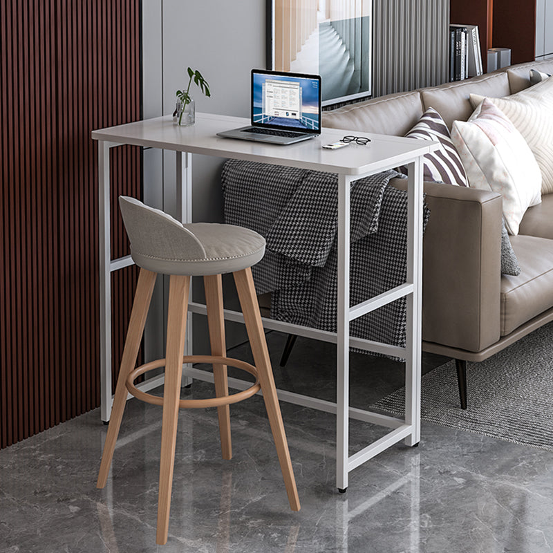 Modern Folding Bistro Bar Table Rectangle Metal Base Bar Table 31"L x 16"W x 43"H White Without Chairs Clearhalo 'Bar Furniture' 'Bar Tables' 'bar_tables' 'furn' 'furn_bar_tables' 'Furniture' 'Kitchen & Dining Furniture' 6748615