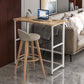 Modern Folding Bistro Bar Table Rectangle Metal Base Bar Table 31"L x 16"W x 43"H Natural Wood White Without Chairs Clearhalo 'Bar Furniture' 'Bar Tables' 'bar_tables' 'furn' 'furn_bar_tables' 'Furniture' 'Kitchen & Dining Furniture' 6748617