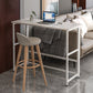 Modern Folding Bistro Bar Table Rectangle Metal Base Bar Table 39.4"L x 19.7"W x 42.5"H White Without Chairs Clearhalo 'Bar Furniture' 'Bar Tables' 'bar_tables' 'furn' 'furn_bar_tables' 'Furniture' 'Kitchen & Dining Furniture' 6748619