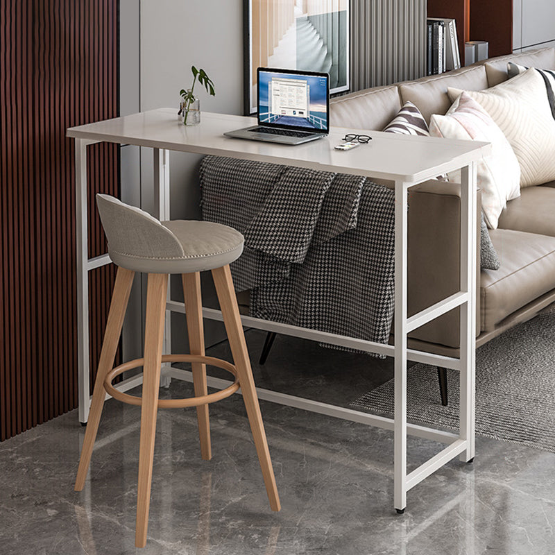Modern Folding Bistro Bar Table Rectangle Metal Base Bar Table 39.4"L x 19.7"W x 42.5"H White Without Chairs Clearhalo 'Bar Furniture' 'Bar Tables' 'bar_tables' 'furn' 'furn_bar_tables' 'Furniture' 'Kitchen & Dining Furniture' 6748619
