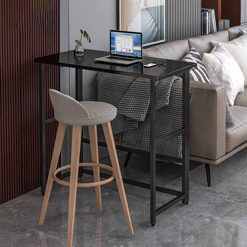 Modern Folding Bistro Bar Table Rectangle Metal Base Bar Table 31"L x 16"W x 43"H Black Without Chairs Clearhalo 'Bar Furniture' 'Bar Tables' 'bar_tables' 'furn' 'furn_bar_tables' 'Furniture' 'Kitchen & Dining Furniture' 6748625