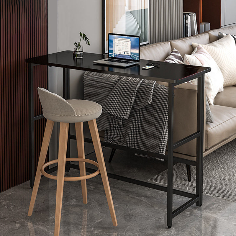 Modern Folding Bistro Bar Table Rectangle Metal Base Bar Table 39.4"L x 19.7"W x 42.5"H Black Without Chairs Clearhalo 'Bar Furniture' 'Bar Tables' 'bar_tables' 'furn' 'furn_bar_tables' 'Furniture' 'Kitchen & Dining Furniture' 6748626