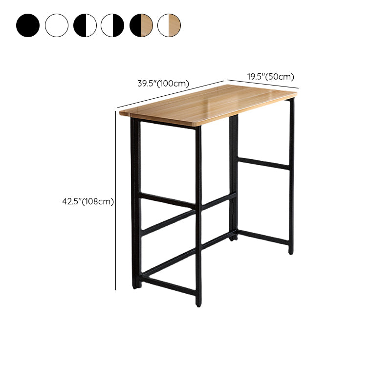 Modern Folding Bistro Bar Table Rectangle Metal Base Bar Table Clearhalo 'Bar Furniture' 'Bar Tables' 'bar_tables' 'furn' 'furn_bar_tables' 'Furniture' 'Kitchen & Dining Furniture' 6748628