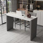 Sintered Stone Bistro Bar Table Modern Double Pedestal Bar Table for Home 55.1"L x 19.7"W x 39.4"H Without Chairs Clearhalo 'Bar Furniture' 'Bar Tables' 'bar_tables' 'furn' 'furn_bar_tables' 'Furniture' 'Kitchen & Dining Furniture' 6748631