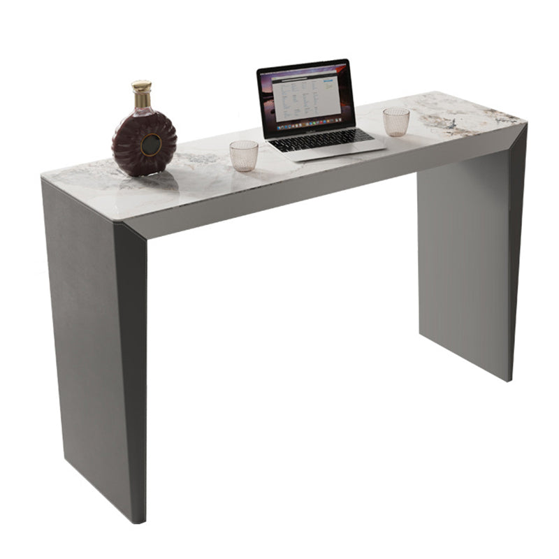 Sintered Stone Bistro Bar Table Modern Double Pedestal Bar Table for Home Without Chairs Clearhalo 'Bar Furniture' 'Bar Tables' 'bar_tables' 'furn' 'furn_bar_tables' 'Furniture' 'Kitchen & Dining Furniture' 6748632