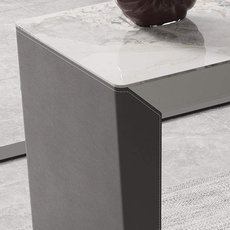 Sintered Stone Bistro Bar Table Modern Double Pedestal Bar Table for Home Clearhalo 'Bar Furniture' 'Bar Tables' 'bar_tables' 'furn' 'furn_bar_tables' 'Furniture' 'Kitchen & Dining Furniture' 6748635