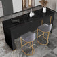 Modern Bistro Bar Table Rectangle Sintered Stone Bar Table for Living Room 70.9"L x 15.7"W x 41.3"H Black Without Chairs Clearhalo 'Bar Furniture' 'Bar Tables' 'bar_tables' 'furn' 'furn_bar_tables' 'Furniture' 'Kitchen & Dining Furniture' 6748661