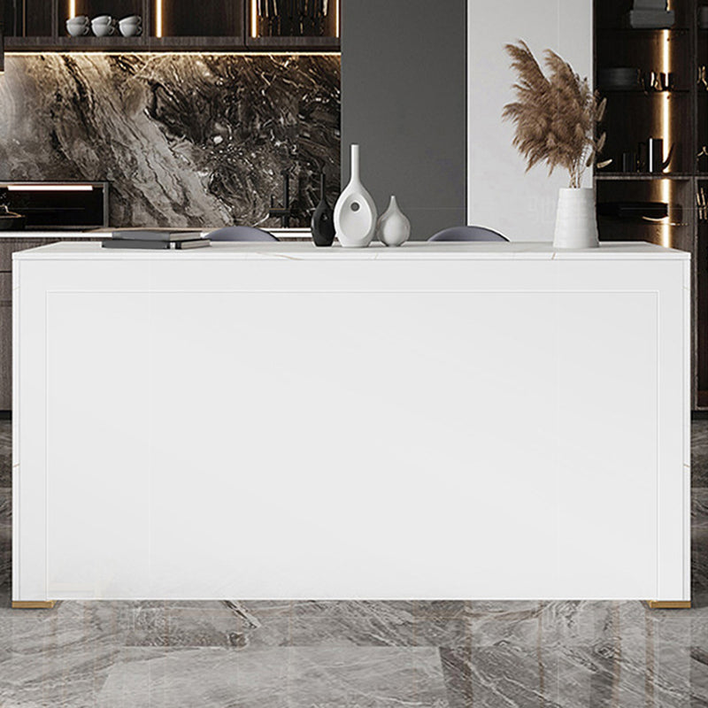 Modern Bistro Bar Table Rectangle Sintered Stone Bar Table for Living Room 63"L x 15.7"W x 41.3"H White Without Chairs Clearhalo 'Bar Furniture' 'Bar Tables' 'bar_tables' 'furn' 'furn_bar_tables' 'Furniture' 'Kitchen & Dining Furniture' 6748663