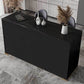 Modern Bistro Bar Table Rectangle Sintered Stone Bar Table for Living Room 63"L x 15.7"W x 41.3"H Black Without Chairs Clearhalo 'Bar Furniture' 'Bar Tables' 'bar_tables' 'furn' 'furn_bar_tables' 'Furniture' 'Kitchen & Dining Furniture' 6748664