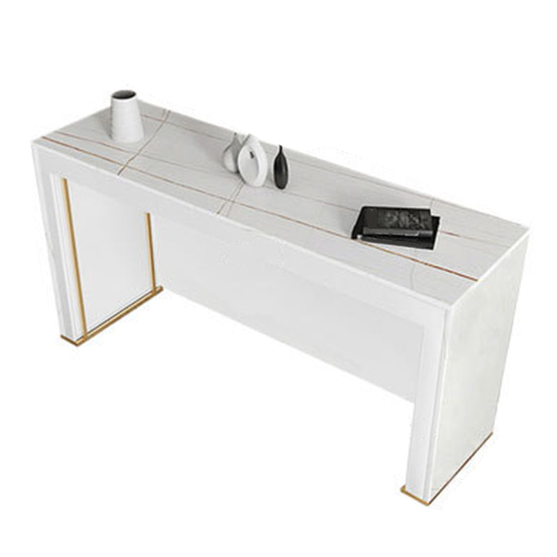 Modern Bistro Bar Table Rectangle Sintered Stone Bar Table for Living Room White Without Chairs Clearhalo 'Bar Furniture' 'Bar Tables' 'bar_tables' 'furn' 'furn_bar_tables' 'Furniture' 'Kitchen & Dining Furniture' 6748666