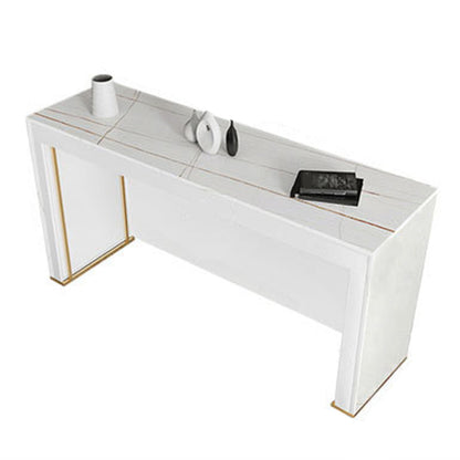 Modern Bistro Bar Table Rectangle Sintered Stone Bar Table for Living Room White Without Chairs Clearhalo 'Bar Furniture' 'Bar Tables' 'bar_tables' 'furn' 'furn_bar_tables' 'Furniture' 'Kitchen & Dining Furniture' 6748666