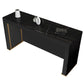 Modern Bistro Bar Table Rectangle Sintered Stone Bar Table for Living Room Black Without Chairs Clearhalo 'Bar Furniture' 'Bar Tables' 'bar_tables' 'furn' 'furn_bar_tables' 'Furniture' 'Kitchen & Dining Furniture' 6748667