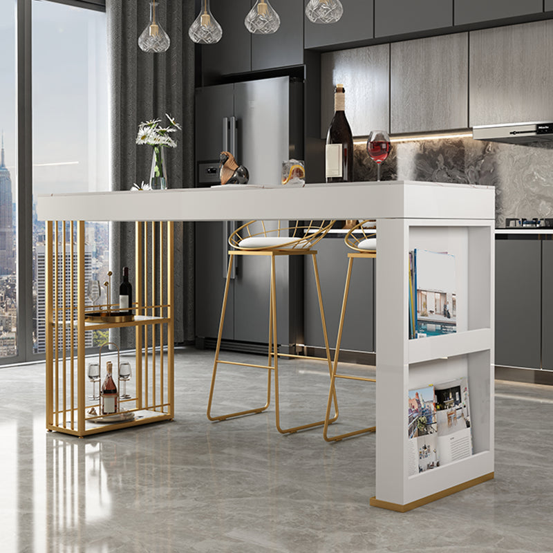 Modern Rectangle Bistro Bar Table Sintered Stone Storage Bar Table Clearhalo 'Bar Furniture' 'Bar Tables' 'bar_tables' 'furn' 'furn_bar_tables' 'Furniture' 'Kitchen & Dining Furniture' 6748693