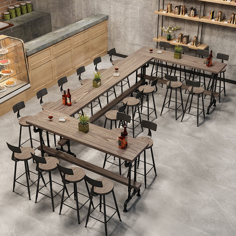 Solid Wood Bistro Bar Table Rectangle Black Base Bar Table for Dining Room Clearhalo 'Bar Furniture' 'Bar Tables' 'bar_tables' 'furn' 'furn_bar_tables' 'Furniture' 'Kitchen & Dining Furniture' 6748744