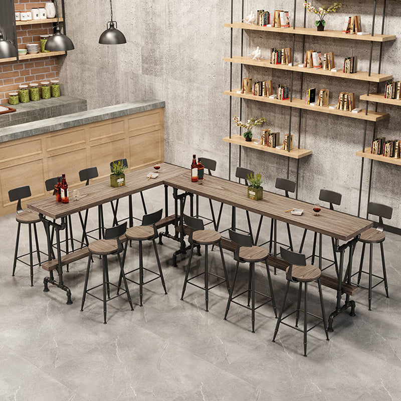 Solid Wood Bistro Bar Table Rectangle Black Base Bar Table for Dining Room Clearhalo 'Bar Furniture' 'Bar Tables' 'bar_tables' 'furn' 'furn_bar_tables' 'Furniture' 'Kitchen & Dining Furniture' 6748746