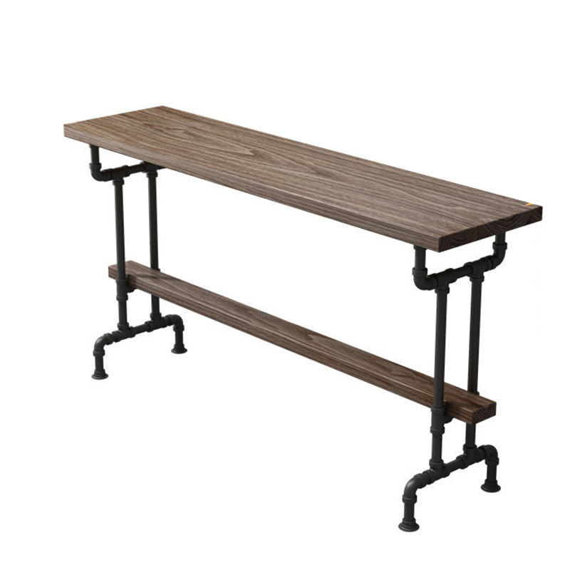 Solid Wood Bistro Bar Table Rectangle Black Base Bar Table for Dining Room Without Chairs Clearhalo 'Bar Furniture' 'Bar Tables' 'bar_tables' 'furn' 'furn_bar_tables' 'Furniture' 'Kitchen & Dining Furniture' 6748747