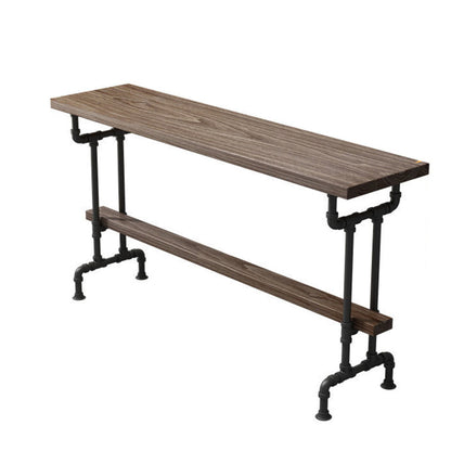 Solid Wood Bistro Bar Table Rectangle Black Base Bar Table for Dining Room Without Chairs Clearhalo 'Bar Furniture' 'Bar Tables' 'bar_tables' 'furn' 'furn_bar_tables' 'Furniture' 'Kitchen & Dining Furniture' 6748747