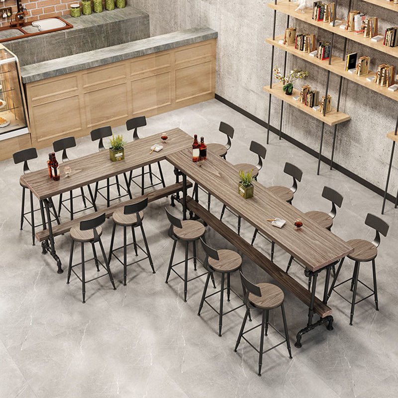 Solid Wood Bistro Bar Table Rectangle Black Base Bar Table for Dining Room Clearhalo 'Bar Furniture' 'Bar Tables' 'bar_tables' 'furn' 'furn_bar_tables' 'Furniture' 'Kitchen & Dining Furniture' 6748750