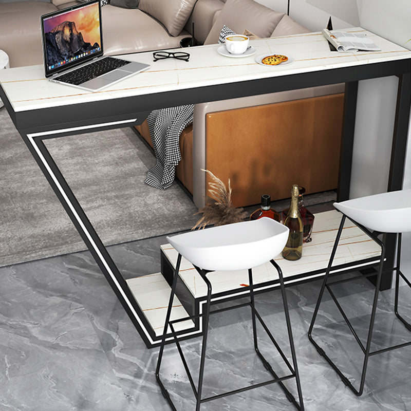 Glam Bistro Bar Table Rectangle Sintered Stone Bar Table for Living Room Clearhalo 'Bar Furniture' 'Bar Tables' 'bar_tables' 'furn' 'furn_bar_tables' 'Furniture' 'Kitchen & Dining Furniture' 6748789